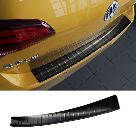 Προστατευτικό Πίσω Προφυλακτήρα Για Vw Golf VII (7) 12-17 / 17+ Από Ανοξείδωτο Ατσάλι (Steel) Μαύρο