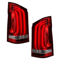 Πισινά Φανάρια Set Για Mercedes-Benz Vito W447 14+ Full Led Bar & Led Signal Dynamic Κόκκινο/Crystal Carner
