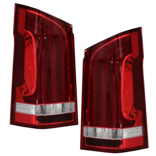Πισινά Φανάρια Set Για Mercedes-Benz Vito W447 14+ Full Led Bar & Led Signal Dynamic Κόκκινο/Crystal Carner