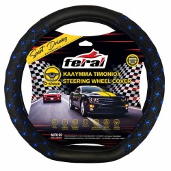 Κάλυμμα Τιμονιού Αυτοκινήτου Δερματίνη Elegant D Σχήμα Μαύρο Με Μπλε Ραφή Medium 38cm Κάλυμμα Τιμονιού Αυτοκινήτου Δερματίνη Elegant D Σχήμα Μαύρο Με Μπλε Ραφή Medium 38cm