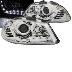 Μπροστινά Φανάρια Set Για Seat Ibiza 6L 02-08 DRL & Led Φλας Χρωμίου H1/H1 Junyan Μπροστινά Φανάρια Set Για Seat Ibiza 6L 02-08 DRL & Led Φλας Χρωμίου H1/H1 Junyan