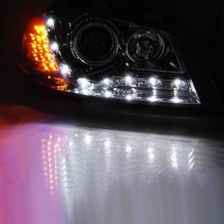 Μπροστινά Φανάρια Set Για Seat Ibiza 6L 02-08 DRL & Led Φλας Χρωμίου H1/H1 Junyan Μπροστινά Φανάρια Set Για Seat Ibiza 6L 02-08 DRL & Led Φλας Χρωμίου H1/H1 Junyan