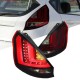 Πισινά Φανάρια Set Για Ford Fiesta 08-12 Led Bar Κόκκινο/Φιμέ JunYan