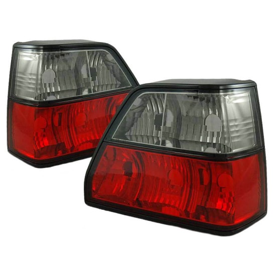 Πισινά Φανάρια Set Για Vw Golf II (2) 83-92 Κόκκινο/Φιμέ KAtuning