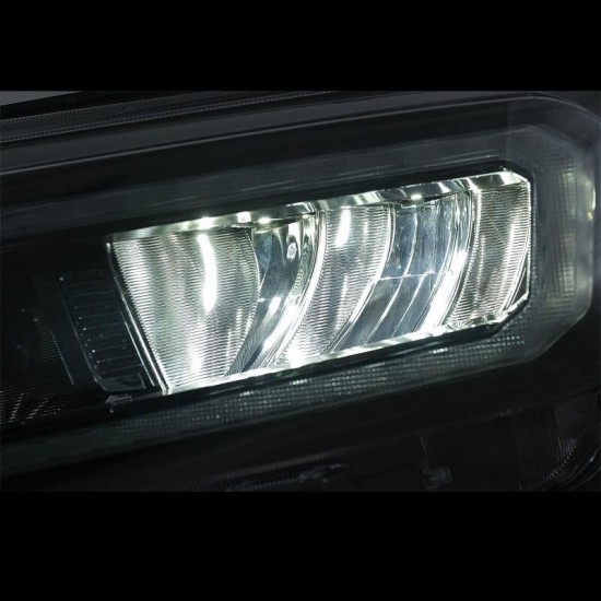 Μπροστινά Φανάρια Set Για Ford Ranger 15-20 DRL Dynamic Μαύρα Full Led Με Μοτέρ VLand