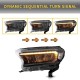 Μπροστινά Φανάρια Set Για Ford Ranger 15-20 DRL Dynamic Μαύρα Full Led Με Μοτέρ VLand