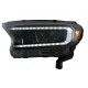 Μπροστινά Φανάρια Set Για Ford Ranger 15-20 DRL Dynamic Μαύρα Full Led Με Μοτέρ VLand