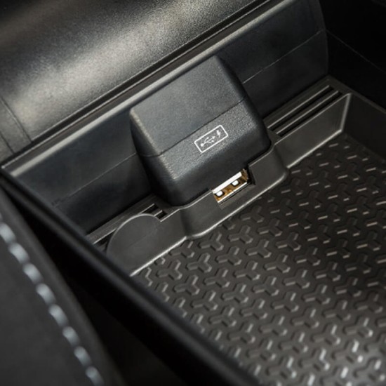 Κονσόλα Χειροφρένου Τεμπέλης Armster OE1 Με Usb Για Renault Clio 2013-2019 / Captur 2013-2019 Χωρίς Εργοστασιακό Τεμπέλη Μαύρο Χρώμα