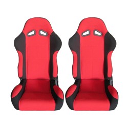 Καθίσματα Bucket Poseidon Ύφασμα Μαύρο/Κόκκινο Ζευγάρι 2 Τεμαχίων Καθίσματα Bucket Poseidon Ύφασμα Μαύρο/Κόκκινο Ζευγάρι 2 Τεμαχίων