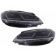 Μπροστινά Φανάρια Set Για Vw Golf VII (7.5) 17-19 DRL Full Led Halogen Version Black LEDHL10-BK Osram Ledriving