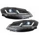 Μπροστινά Φανάρια Set Για Vw Golf VII (7.5) 17-19 DRL Full Led Halogen Version Black LEDHL10-BK Osram Ledriving