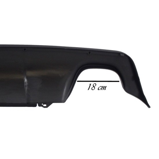 Diffuser Πίσω Προφυλακτήρα Για  Bmw 5 E60 03-11 M-Tech Με 2 Διπλές Τρύπες Εξάτμισης Αριστερά & Δεξιά Από Abs Πλαστικό 1 Τεμάχιο