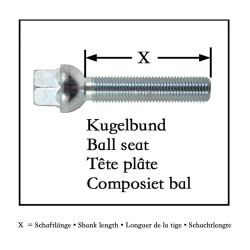 Μπουλόνια M14x1.5 37mm 10 Τεμάχια Μπουλόνια M14x1.5 37mm 10 Τεμάχια