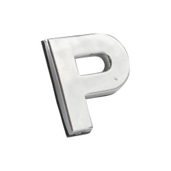 Αυτοκόλλητo Γράμμα Χρωμίου 3D ''P'' 2.7cm x 2.5cm 1 Τεμάχιο