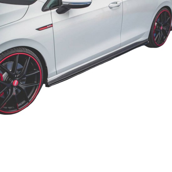 Πλαινά Μαρσπιέ Για VW Golf VIII (8) 20+ Πρόσθετο Για GTI & R Μασπιέ Γυαλιστερό Μαύρο Από Abs Πλαστικό Maxton Design 2 Τεμάχια