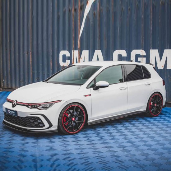 Πλαινά Μαρσπιέ Για VW Golf VIII (8) 20+ Πρόσθετο Για GTI & R Μασπιέ Γυαλιστερό Μαύρο Από Abs Πλαστικό Maxton Design 2 Τεμάχια