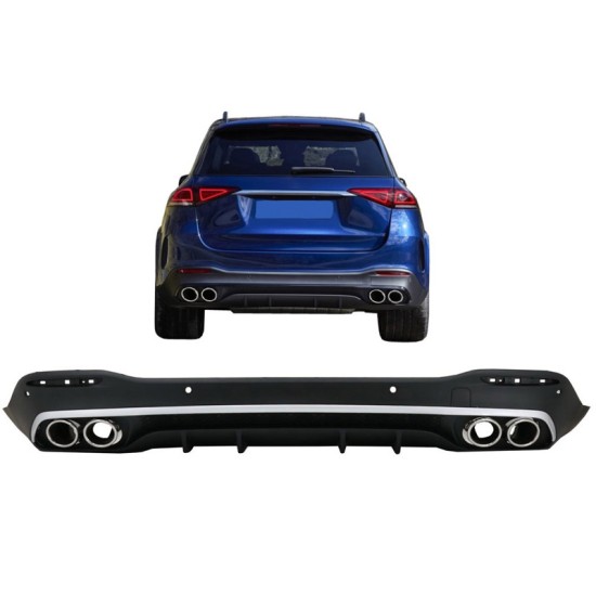 Diffuser Πίσω Προφυλακτήρα Για Mercedes-Benz GLE W167 SUV 2019+ Amg Look Για Amg Sport Line Προφυλακτήρες Σετ Με Μπούκες Από Abs Πλαστικό