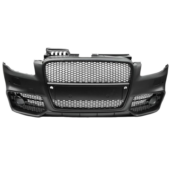 Μπροστινός Προφυλακτήρας Για Audi A4 B7 04-08 RS4 Look Με Μαύρη Ματ Κυψελωτή Μάσκα Με PDC