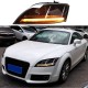 Μπροστινά Φανάρια Set Για Audi TT 8J 06-10 DRL & Led Signal Dynamic Μαύρα Xenon Έκδοση D1S/H1 Με Μοτέρ Sonar