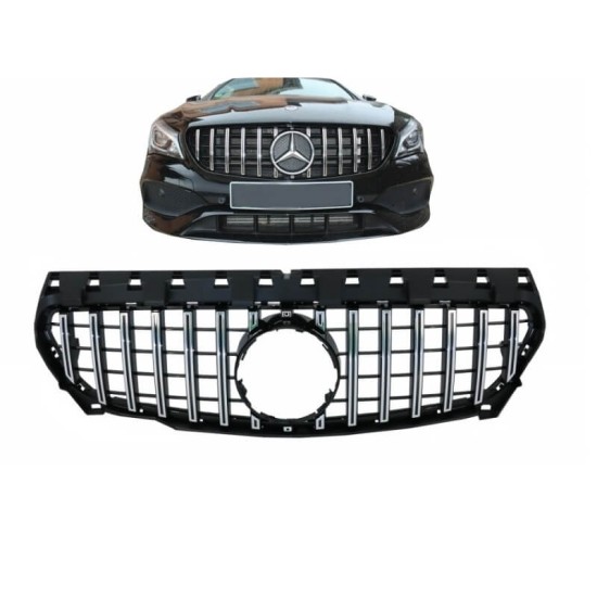 Μάσκα Για Mercedes-Benz CLA-Class C117 / W117 13-19 GT Amg Panamericana Look Μαύρο/Χρώμιο 1 Τεμάχιο
