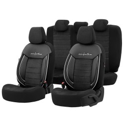 Καλύμματα Αυτοκινήτου Otom Comfortline Design Universal Sued / Rachel / Δερματίνη Σετ Εμπρός / Πίσω 11 Τεμαχίων Μαύρο Με Άσπρο Ρέλι CMF-217
