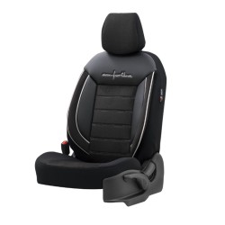 Καλύμματα Αυτοκινήτου Otom Comfortline Design Universal Sued / Rachel / Δερματίνη Σετ Εμπρός / Πίσω 11 Τεμαχίων Μαύρο Με Άσπρο Ρέλι CMF-217