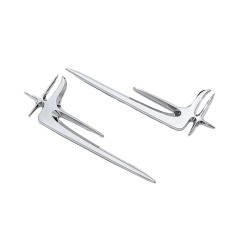 Αυτοκόλλητα Σήματα Tuning Lang Version Για Mercedes-Benz GLC X253 , C-Class W205 Chrome 19cm x 7cm Χρώμιο 2 Τεμάχια