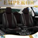 Καλύμματα Αυτοκινήτου Otom Emperor Design Universal Sued / Rachel / Δερματίνη Καπιτονέ Σετ Εμπρός / Πίσω 11 Τεμαχίων Μαύρο Με Κόκκινο Κέντημα EMP-601