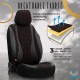 Καλύμματα Αυτοκινήτου Otom Emperor Design Universal Sued / Rachel / Δερματίνη Καπιτονέ Σετ Εμπρός / Πίσω 11 Τεμαχίων Μαύρο Με Κόκκινο Κέντημα EMP-601