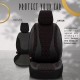Καλύμματα Αυτοκινήτου Otom Emperor Design Universal Sued / Rachel / Δερματίνη Καπιτονέ Σετ Εμπρός / Πίσω 11 Τεμαχίων Μαύρο Με Κόκκινο Κέντημα EMP-601