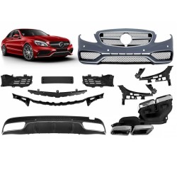 Body Kit Για Mercedes-Benz C-Class W205 14-18 Sedan Amg C63 Look Με Μάσκα & Μπούκες Body Kit Για Mercedes-Benz C-Class W205 14-18 Sedan Amg C63 Look Με Μάσκα & Μπούκες