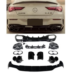 Diffuser Πίσω Προφυλακτήρα Για Mercedes-Benz CLA W118 C118 19+ Amg Look Για Amg Sport Line Προφυλακτήρες Σετ Με Στρογγυλές Μαύρες Μπούκες Diffuser Πίσω Προφυλακτήρα Για Mercedes-Benz CLA W118 C118 19+ Amg Look Για Amg Sport Line Προφυλακτήρες Σετ Με Στρογγυλές Μαύρες Μπούκες