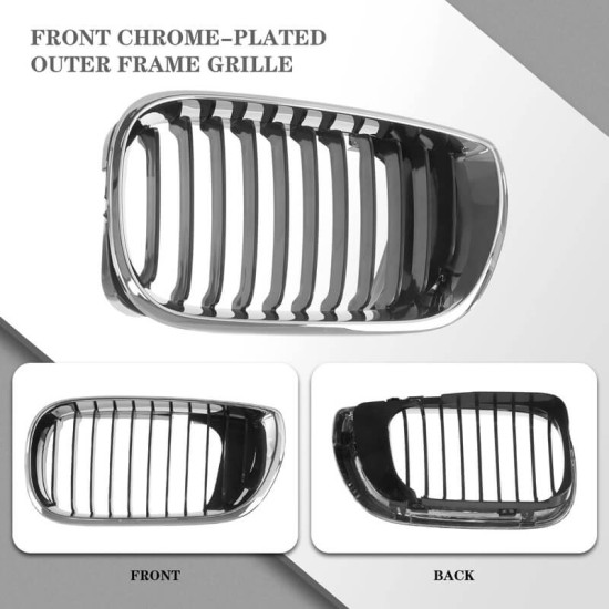 Καρδιά Μάσκας Αριστερή Για BMW 3 E46 02-05 Sedan/Touring Χρώμιο/Μαύρη 1 Τεμάχιο