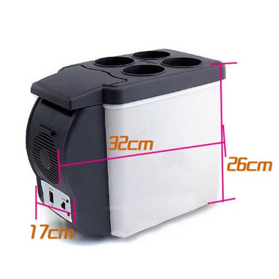 Ψυγείο Αυτοκινήτου Ηλεκτρικό 6lt DC 12V 38W  Με Λειτουργία Ψύξης Και Θέρμανσης