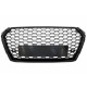 Μάσκα Για Audi A4 B9 16-19 RS4 Look Κυψελωτή Γυαλιστερό Μαύρο 1 Τεμάχιο