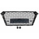 Μάσκα Για Audi A4 B9 16-19 RS4 Look Κυψελωτή Γυαλιστερό Μαύρο 1 Τεμάχιο