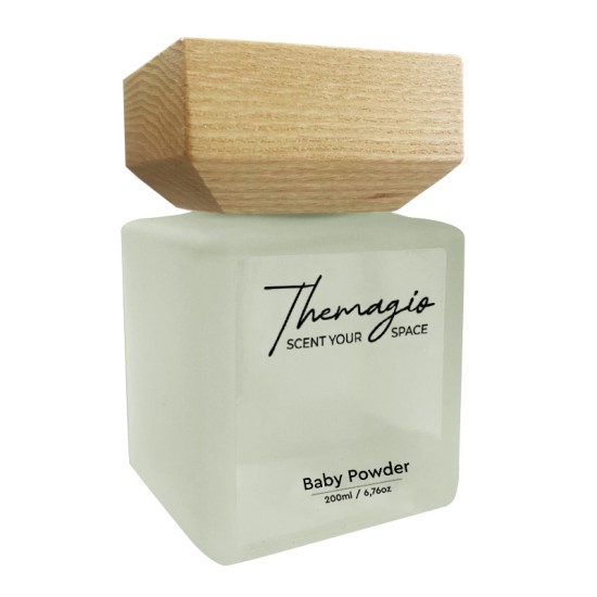 Αρωματικό Χώρου Σε Διάφανο Μπουκάλι Με Μαύρα Sticks "Πούδρα" 200ml Themagio 77339