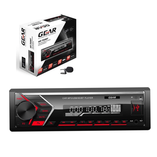 Radio Mp3 Usb Aux SD Bluetooth 1 Din Gear 4x45 Watt GR-750BT