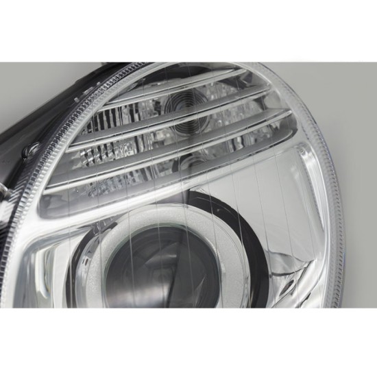 Φανάρι Μπροστινό Αριστερό Για Mercedes-Benz E-Class W211 06-09 Χρωμίου Facelift H7/H7 Με Μοτέρ TYC