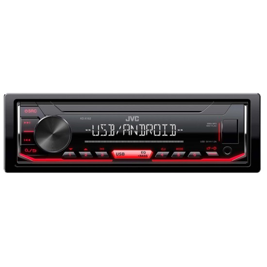 Radio Usb JVC KD-X162 1 Din 4x50 Watt MP3 / Aux Android Κόκκινο Χρώμα Radio Usb JVC KD-X162 1 Din 4x50 Watt MP3 / Aux Android Κόκκινο Χρώμα