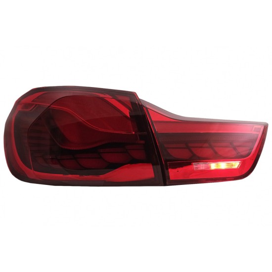 Πισινά Φανάρια Set Για Bmw 4 F32 F33 F36 M4 F82 F83 (2013-03.2019) OLed Dynamic Start Up Κόκκινο/Crystal Vland