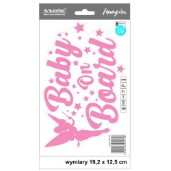 Αυτοκόλλητο Σήμα Αυτοκινήτου ''Baby On Board'' 19.2cm x 12.5cm Ροζ 1 Τεμάχιο Αυτοκόλλητο Σήμα Αυτοκινήτου ''Baby On Board'' 19.2cm x 12.5cm Ροζ 1 Τεμάχιο