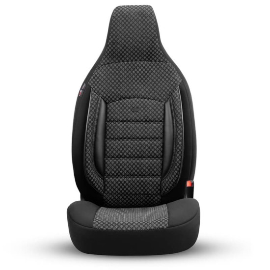 Καλύμματα Αυτοκινήτου Otom Sport Plus City Design Universal Βαμβακερό Ύφασμα / Rachel / Δερματίνη Σετ Εμπρός / Πίσω 11 Τεμαχίων  Με Ενσωματωμένα Προσκέφαλα Μαύρο SPTPLS-101CTY