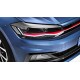 Μπροστινά Φανάρια Set Για Vw Polo AW 17+ DRL Led Tube GTI Look Μαύρα Με Κόκκινη Γραμμή Upgrade Full Led With Motor Carner
