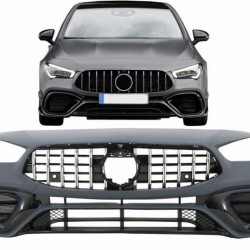 Μπροστινός Προφυλακτήρας Για Mercedes-Benz CLA C118 Sedan X118 Shooting Brake (2019-up) CLA45 Look Με Μάσκα Panamericanal & Canards