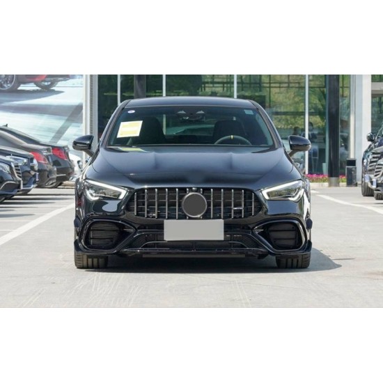 Μπροστινός Προφυλακτήρας Για Mercedes-Benz CLA C118 Sedan X118 Shooting Brake (2019-up) CLA45 Look Με Μάσκα Panamericanal & Canards