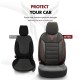 Καλύμματα Αυτοκινήτου Otom Toro Design Universal Βαμβακερό Ύφασμα / Δερματίνη Σετ Εμπρός / Πίσω 11 Τεμαχίων Μαύρο / Κόκκινο ΤRΟ-901