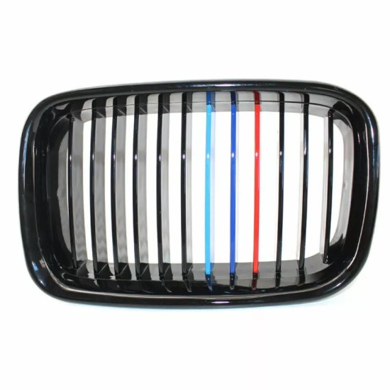 Καρδιές Μάσκας Για Bmw 3 E36 90-96 Με Μονή Γρίλια Tri-color / Μαύρο Γυαλιστερό 2 Τεμάχια