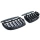 Καρδιές Μάσκας Για Bmw 3 E90 /E91 05-08 M4 Look Με Διπλή Γρίλια Μαύρο Γυαλιστερό 4 Τεμάχια