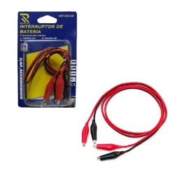 Ακροδέκτες Κροκοδειλάκια Καλωδίων Με Προστασία Μαύρο / Κόκκινο 47cm 2 Τεμάχια